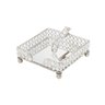 Porta Guardanapo de Ferro e Cristais Prateado 19cmx19cmx6cm Rojemac - 2