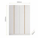 Ver imagem 3 de Guarda Roupa Casal Linea 4 Portas Bater 4 Gavetas MDF Branco e Peroba Mambel Móveis