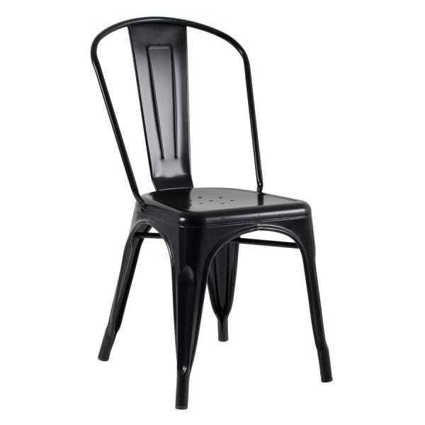 Kit 4 Cadeiras Iron Tolix - Industrial - Aço - Vintage - Preto - 2