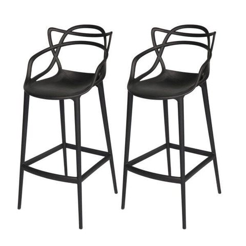 KIT 2 BANQUETAS ALLEGRA PRETA
