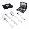 Kit Faqueiro Maleta Premium 24 Peças Conjunto Talheres Inox Estojo Madeira - 1