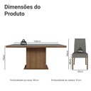 Ver imagem 3 de Conjunto Sala de Jantar Tampo de Madeira 6 Cadeiras Rustic/Cinza/Silver Luso Madesa
