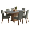 Ver imagem 2 de Conjunto Sala de Jantar Tampo de Madeira 6 Cadeiras Rustic/Cinza/Silver Luso Madesa