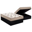 Ver imagem 1 de Cama Box Baú Casal: Colchão Espuma Ortobom D28 Physical Mega Resistente + Base CRC Courano Black(138