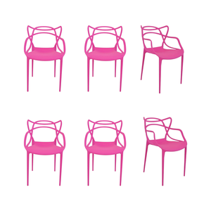 Cadeira Allegra Rosa - Kit com 6