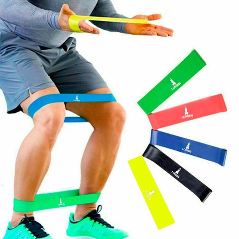 Kit Mini Band 5 Faixas Elásticas Exercício Funcional Pilates Ginástica