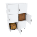 Ver imagem 1 de ARMÁRIO ESCANINHO 6 PORTAS COM RODINHAS M184.2021.B MUNDI MOVEIS