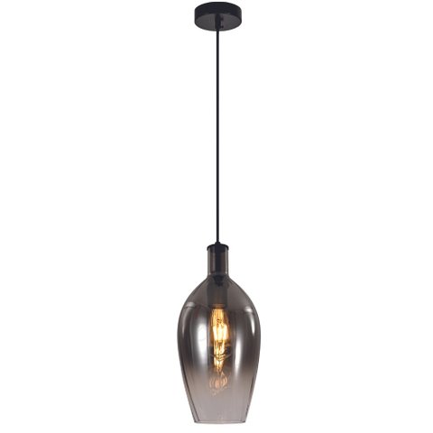 Pendente Vidro Fumê 36cm 1e27 Paris Luz