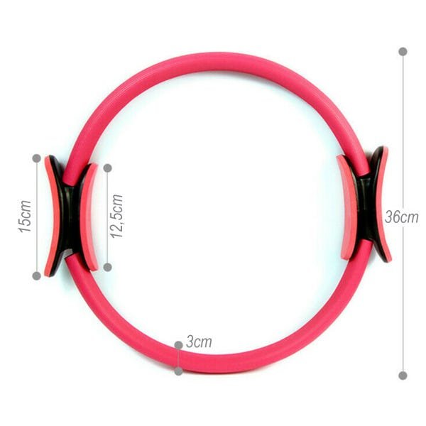 Anel Pilates Magic Circle Fitness Tonificador Círculo Mágico Exercícios Rosa - 5