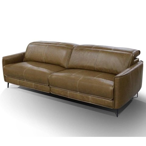 Sofá Murphy 2 Lugares com Braço Couro Capuccino 254cm - 68374