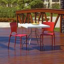 Ver imagem 2 de Cadeira Tramontina Sofia Vermelha sem Braços com Encosto Fechado em Polipropileno e Fibra de Vidro