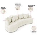 Ver imagem 3 de Sofá 3 Lugares Orgânico Living 210cm Mersa Bouclê Bege K01 - D’Rossi
