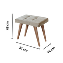 Ver imagem 3 de Banqueta Branca Isa Assento Macio Pés Madeira 48x46x31