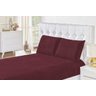 Jogo Cama Lençol Solteiro Manta Flannel Biasoft 02 peças:Vinho - 1