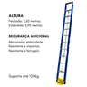 Escada de Fibra e Alumínio Extensível Premium 3,50x5,90m Tipo D 19 Degraus 120kg Wbertolo - 2
