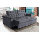 Ver imagem 2 de Sofá New Austrália 250 cm Retratil e Reclinavel Suede Cinza – Sofá na Web