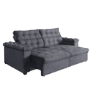 Ver imagem 1 de Sofá New Austrália 250 cm Retratil e Reclinavel Suede Cinza – Sofá na Web