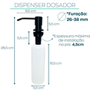 Ver imagem 4 de Dispenser dosador detergente preto Inox 304 embutir 350ml Cozinha porta detergente sabonete líquido