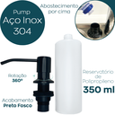 Ver imagem 2 de Dispenser dosador detergente preto Inox 304 embutir 350ml Cozinha porta detergente sabonete líquido