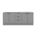 Ver imagem 6 de Cozinha Modulada Henn Americana 3 Peças (2balcões+1complemento) S/pia Cz138 Cinza-henn