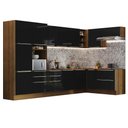 Ver imagem 3 de Armário de Cozinha Completa de Canto 546cm Rustic/Preto Lux Madesa 05