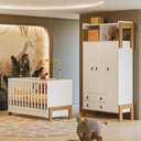 Ver imagem 1 de Quarto Infantil Completo Safari 3 Portas 2 Gavetas Branco/freijo - Pnr Móveis