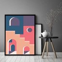 Ver imagem 1 de Quadro Decorativo Abstrato Escada Porta Janela - 70x50cm:moldura Branca