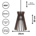 Ver imagem 3 de Luminária Teto tipo Pendente HAVANA MDF - Completa - Cor: Preta