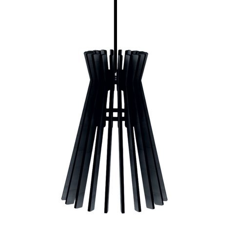 Luminária Teto tipo Pendente HAVANA MDF - Completa - Cor: Preta