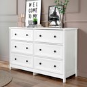 Ver imagem 6 de Cômoda 6 Gavetas + 2 Mesas de Cabeceira Ditália Dm-217 Dm-112 Branco