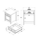 Ver imagem 2 de Cômoda 6 Gavetas + 2 Mesas de Cabeceira Ditália Dm-217 Dm-112 Branco