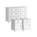Ver imagem 1 de Cômoda 6 Gavetas + 2 Mesas de Cabeceira Ditália Dm-217 Dm-112 Branco