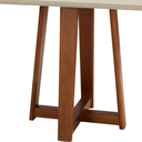 Ver imagem 5 de Mesa Delta Cor Freijó e Fendi para 4 Lugares Retangular 1,4x0,90 - Madeira Maciça e Tampo de Vidro T