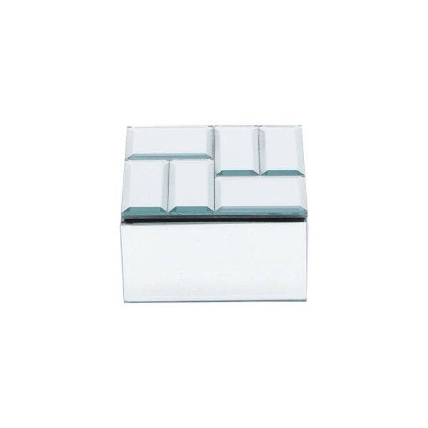 Porta Joias Madeira Espelhado 10,5cmx10,5cmx5,5cm Rojemac - 1