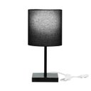 Ver imagem 2 de Abajur Eros Cilindrico Preto Base Toda Preta Quadrada