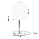 Ver imagem 3 de Abajur Eros Cilindrico Bege Base Toda Preta Quadrada