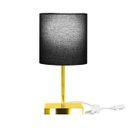 Ver imagem 2 de Abajur Eros Cilindrico Preto Base Toda Dourado Quadrada
