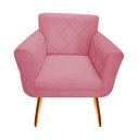 Ver imagem 3 de Kit Namoradeira + 2 Poltronas Decorativa Sabrina Suede Rosa Pés Madeira Ms Decor