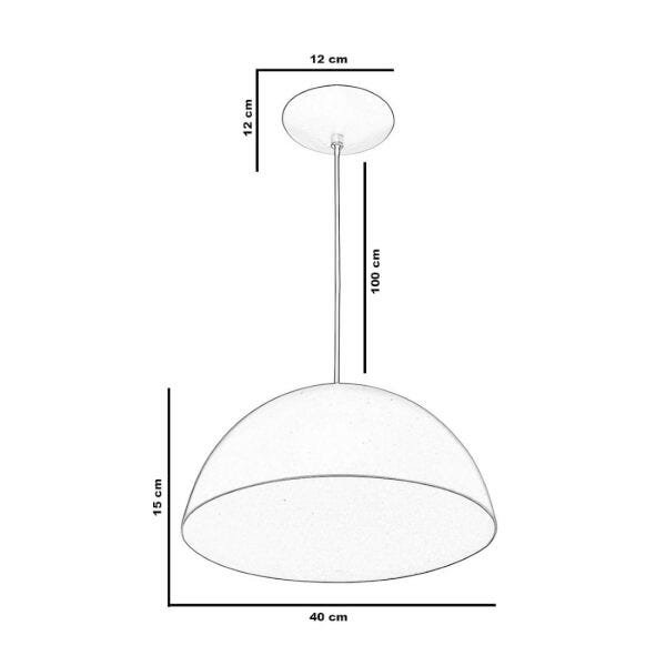 Kit 2 Lustres Pendente Meia Lua 40cm Alumínio Cereja - 4