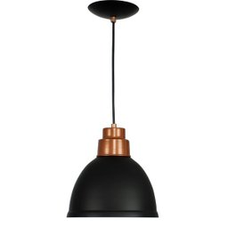 Lustre Pendente Karina De Alumínio Preto com Cobre - 2