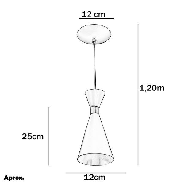 Lustre Pendente Flórida De Alumínio Preto com Cobre - 4