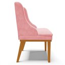 Ver mais imagens de Kit 2 Cadeiras Decorativas Sala de Jantar Base Fixa de Madeira Firenze Suede Rosa Bebê/Castanho G19 