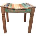 Ver imagem 1 de Banqueta Artesanal Com Ripas De Madeira Rústica de Demolição Libertas Rosas Artesanato