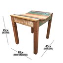 Ver imagem 2 de Banqueta Artesanal Com Ripas De Madeira Rústica de Demolição Libertas Rosas Artesanato