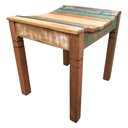 Ver imagem 6 de Banqueta Artesanal Com Ripas De Madeira Rústica de Demolição Libertas Rosas Artesanato