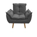 Ver imagem 4 de Kit 02 Poltrona Opala Decorativa Suede Cinza Escuro