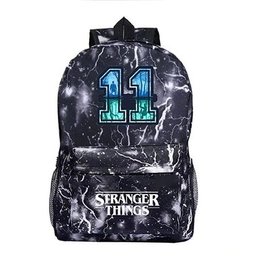 Mochila Stranger Things - Modelo Onze (Eleven) Cinza-Escuro - 1