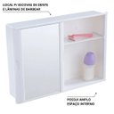 Ver imagem 4 de Armário Banheiro Espelheira Sobrepor e Embutir Branco | 29x41x10cm | 01 Porta | Astra
