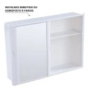 Ver imagem 7 de Armário Banheiro Espelheira Sobrepor e Embutir Branco | 29x41x10cm | 01 Porta | Astra