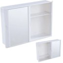 Ver imagem 2 de Armário Banheiro Espelheira Sobrepor e Embutir Branco | 29x41x10cm | 01 Porta | Astra